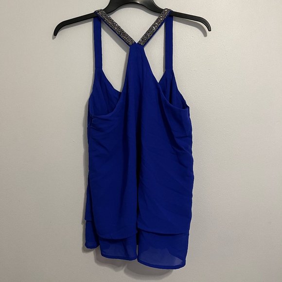 Blue Blouse with Bedazzled Straps - Picture 2 of 2